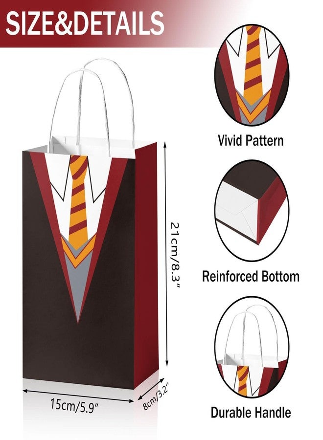 Reyoust 24 Pieces Magical Wizard School Party Goodie Bags, Magical Themed Birthday Party Gift Snacks Treat Party Favors Bags with Handles for Wizard Non Woven Dress Up Halloween Party Decorations - Image 3