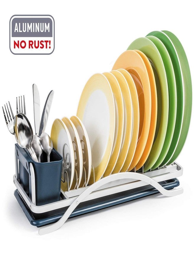XIGSTA 2 in 1 Aluminum Kitchen Sink Dish Drainer Drying Rack with Drainboard for Utensils Rack with Plate & Cutlery Holder, Washing Basket with Tray for, Dish Rack Organizers - Image 5