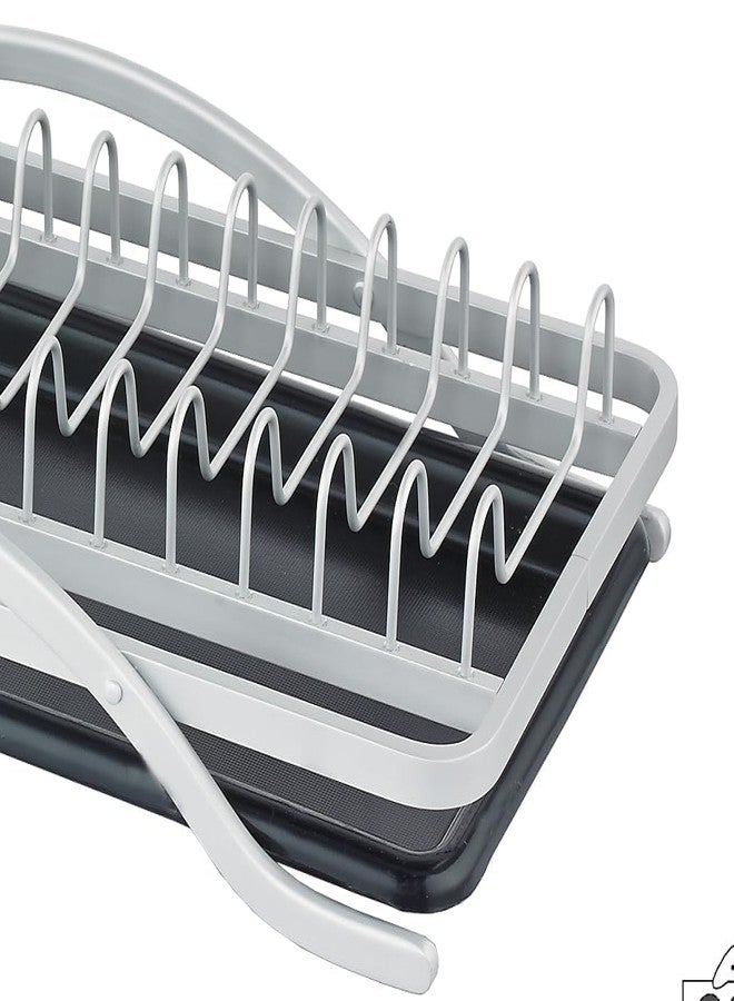 XIGSTA 2 in 1 Aluminum Kitchen Sink Dish Drainer Drying Rack with Drainboard for Utensils Rack with Plate & Cutlery Holder, Washing Basket with Tray for, Dish Rack Organizers - Image 4