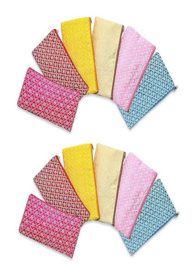 Ankit Traders Lucknowi Pouch Potli Bags For Return Gifts For Women Potli Purse for Return Gifts,Mehandi,Potli Pouches for Baby Shower,Ladies,Potli Bags for Gifting Haldi,Wedding(Pack Of 6)Multicolour