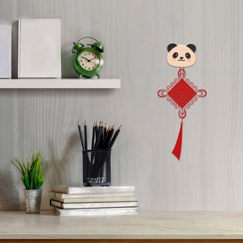 Panda Design Solid Wood Wall Hooks 2Pcs Punch Free Coat Hangers For Entryway - Image 5