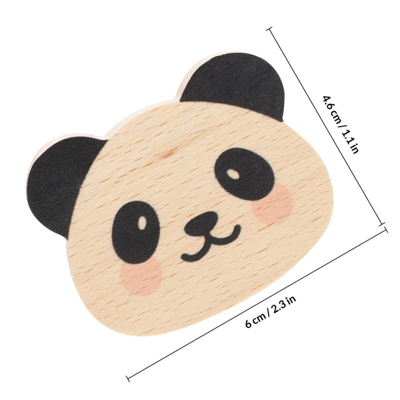 Panda Design Solid Wood Wall Hooks 2Pcs Punch Free Coat Hangers For Entryway - Image 3