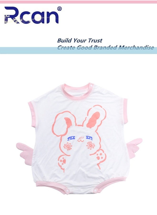 Rcan Cotton Baby Onesies Cartoon Stretch Breathable Loose Newborn Onesies Machine Washable Soft Skin Friendly Sweat Absorbent Lightweight Suitable for Baby Unisex  - Image 4