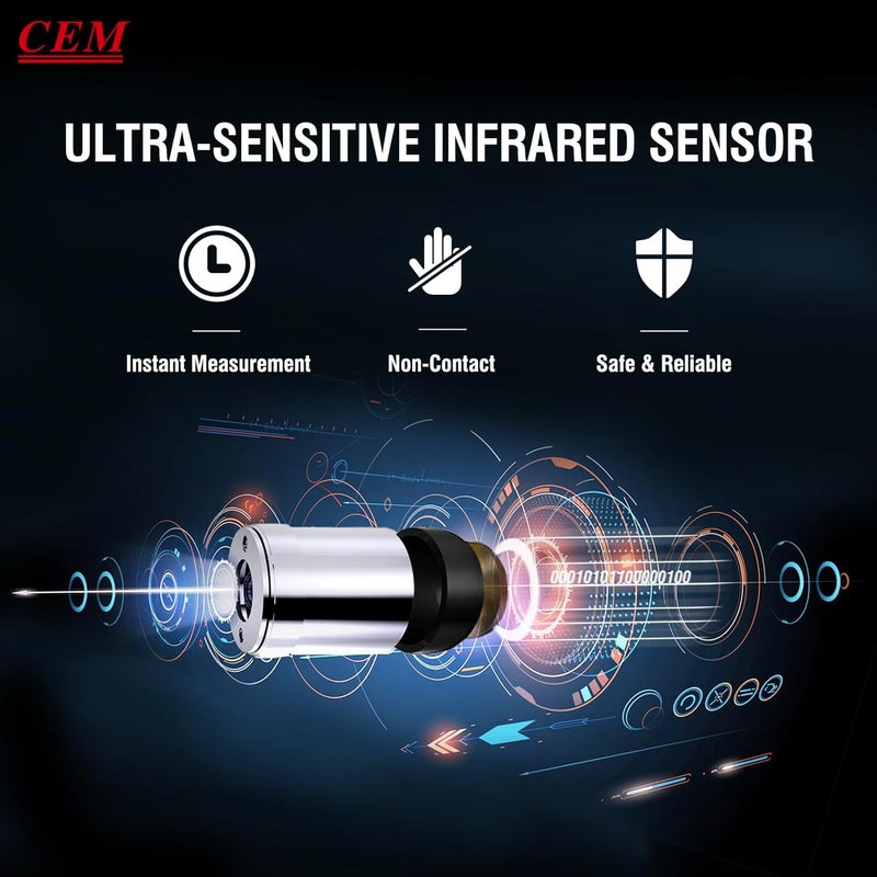 CEM DT8806 Digital Thermometer for Adults and Kids No Touch Forehead Thermometer for Baby 2 in 1 Body Surface Mode Infrared Thermometer with Fever Alarm and Instant Accuracy Readings Purple - Image 4