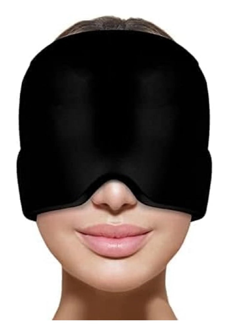 FengSVMA Headache Relief Cap for Migraine Relief, Tension, One Size Fits All Headache Cap with Reusable Ice Gel Pack for Puffy Eyes, Stress Relief (Black)  - Image 1