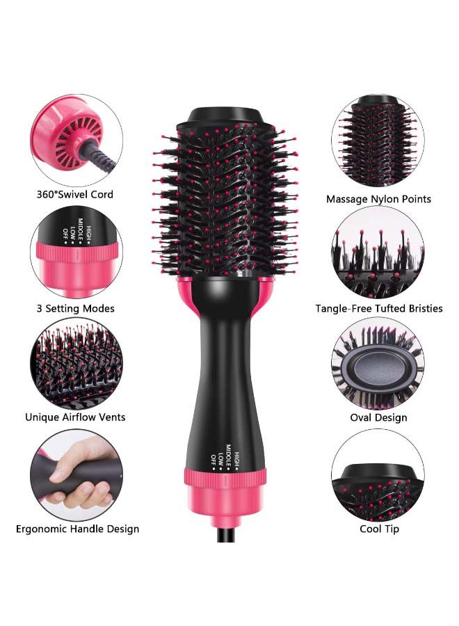 NIBEMINENT One Step Hair Dryer And Styler Black/Pink - Image 3