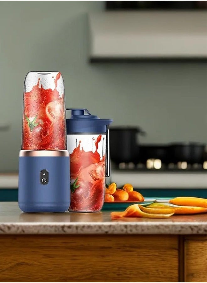 Generic - Portable Blender for Juices & Smoothies with 6 Stainless Steel blades,Powerful performances Fusion Blender, USB Rechargeable, Lid, Cup included, Fit for travel and outdoor activities (Navy Blue) - Image 1