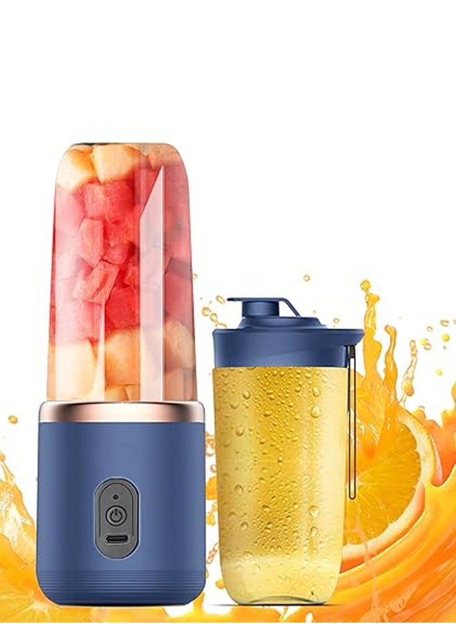 Generic - Portable Blender for Juices & Smoothies with 6 Stainless Steel blades,Powerful performances Fusion Blender, USB Rechargeable, Lid, Cup included, Fit for travel and outdoor activities (Navy Blue) - Image 1