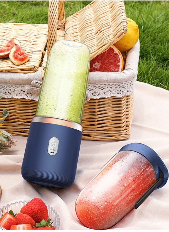 Generic - Portable Blender for Juices & Smoothies with 6 Stainless Steel blades,Powerful performances Fusion Blender, USB Rechargeable, Lid, Cup included, Fit for travel and outdoor activities (Navy Blue) - Image 1