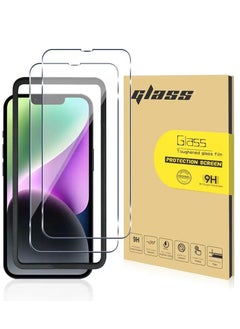 YoYoTech 2 Pack Glass Screen Protector  for iPhone 14 Plus 6.7'’ 2022  HD Clear Ultra High Transparent Anti scratch AntiFingerprint 9H Tempered Glass with Installation Frame.  - Image 1