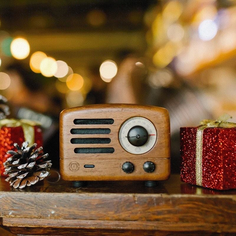 Muzen The Little Prince Desktop Mini Speaker with OTR FM Radio Bluetooth Wireless Metal Music Player, Walnut - Image 2