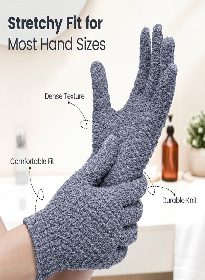 Yiclick 2 Pairs Exfoliating Gloves,Shower Gloves for Unisex,Wash Gloves for Shower,Deep Cleansing Exfoliating Mitt Bath Glove Wash Dead Skin Remover Exfoliating Body Scrubber(Grey) - Image 4