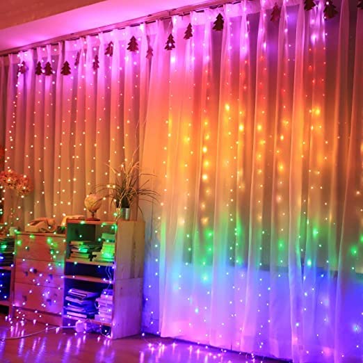 Lexton Lexton 190 Led 98 Feet Curtain Lights Fairy String Lights with 8 Modes for Decoration Multicolor Pack of 2 Standard  - Image 2