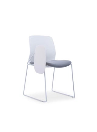 Training Chair with Writing Pad – White Frame, Grey Fabric Seat & White Painted Legs - pzsku/Z4147C2AF0FBC78C4FB8AZ/45/_/1663824735/226cb53a-a16d-4756-9e32-bb023bf1da1a