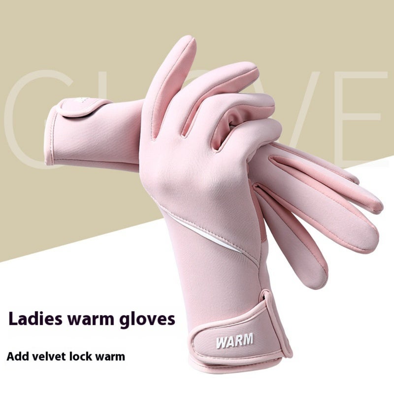 Thickened Waterproof Winter Gloves Pink 