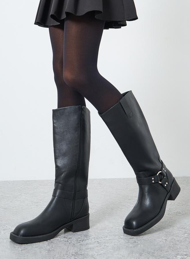 Styli Goth Knight High Boots with Full Zip Closure - Image 2