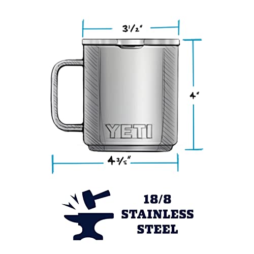 YETI Rambler 10 oz Stackable Mug, Vacuum Insulated, Stainless Steel with MagSlider Lid, Granite Gray - Image 2