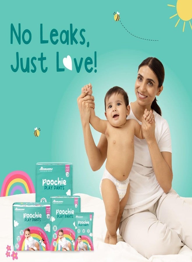 Romsons Poochie Play Pants Baby Diapers - M (32 Pieces) | Suitable for 6-11 KG | 360° Comfort Fit and Leakproof Upto 10 Hrs. - Image 4