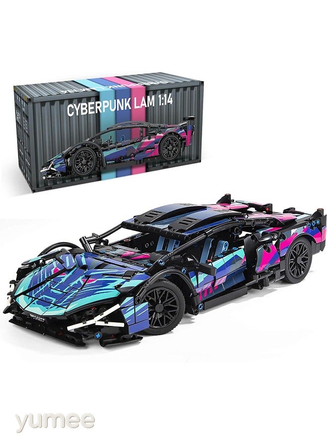 يمي مجموعة بناء سيارات رياضية، ألعاب بناء سيارات رياضية فائقة، للكبار، نموذج سيارة بمقياس 1:14، مجموعة ألعاب بناء سيارات سباق قابلة للتجميع للأولاد من عمر 14 عامًا فما فوق، للكبار (806 قطعة) - Image 1