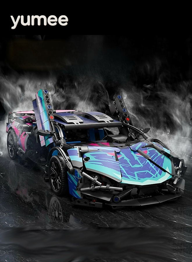 يمي مجموعة بناء سيارات رياضية، ألعاب بناء سيارات رياضية فائقة، للكبار، نموذج سيارة بمقياس 1:14، مجموعة ألعاب بناء سيارات سباق قابلة للتجميع للأولاد من عمر 14 عامًا فما فوق، للكبار (806 قطعة) - Image 3