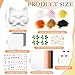 Seenelling 31 Pcs DIY Therian Mask Kit Blank Cat Mask Material Kit Accessories Set for Therian Gear StuffWhite - Image 4