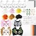 Seenelling 31 Pcs DIY Therian Mask Kit Blank Cat Mask Material Kit Accessories Set for Therian Gear StuffWhite - Image 3