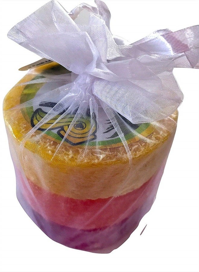 Bubble Shack Hawaii Loofah Soap Trio Organza Set (3 Bars, Rainbow Set) - Image 1