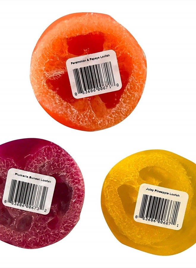 Bubble Shack Hawaii Loofah Soap Trio Organza Set (3 Bars, Rainbow Set) - Image 3