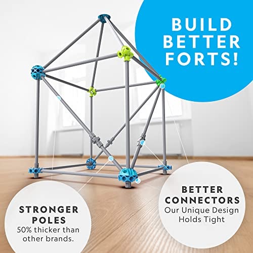 Blue Marble NATIONAL GEOGRAPHIC Kids Fort Building Kit - 70-Piece Indoor Fort Builder - Creative Play, STEM Building Toy, Building Kit for Kids 6-10, Blanket Fort Kit - Image 4