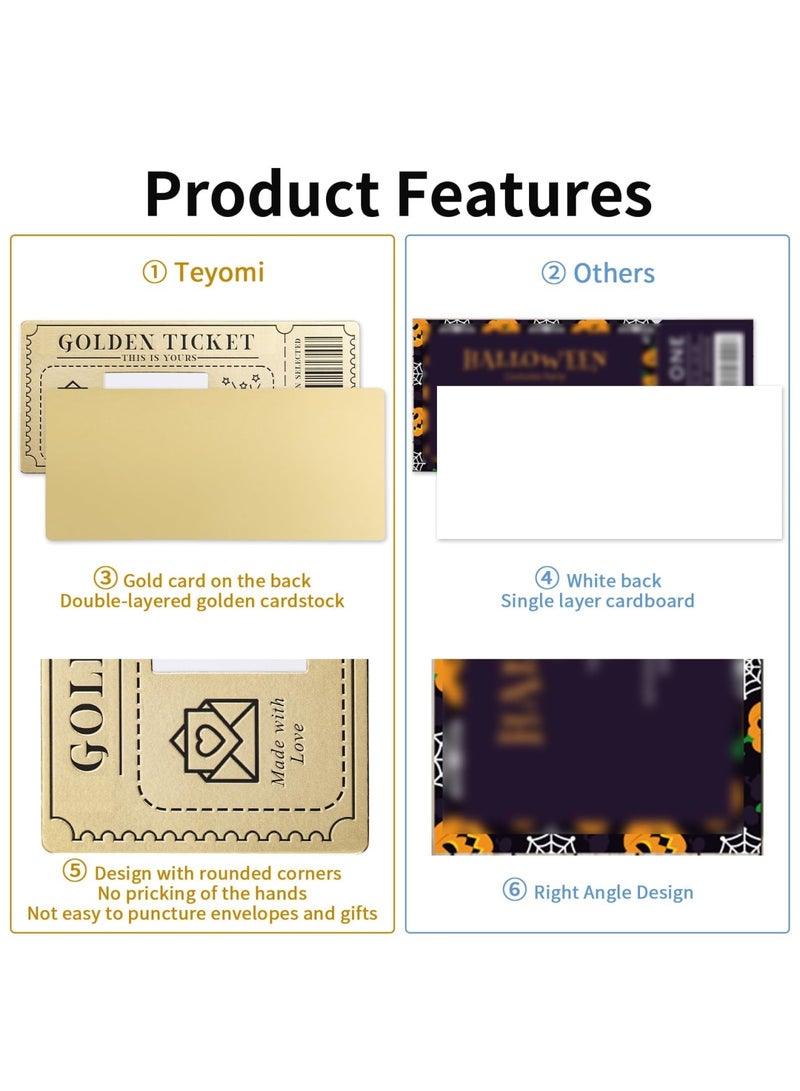 SYOSI 6 Pieces Golden Ticket Scratch-off Cards with Envelopes, DIY Customizable Scratch & Reveal Surprise for Special Occasions, Birthday Gift Cards for Girlfriends, Wives, Loved Ones - Image 2