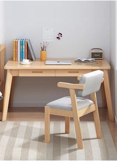 fashionhome كرسي مكتب خشبي صلب فاخر حديث وبسيط وحديث للموظفين كرسي الكمبيوتر مسند الظهر للمكتب 50 × 50 × 73 سم  - Image 1