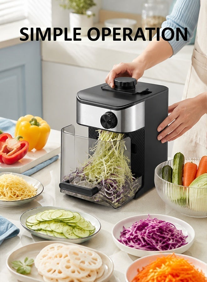 DSP 9-in-1 Electric Cheese Grater,800W Vegetable Chopper & Slicer with 1.83L Food Storage Container,Electric Salad Machine for Fruits, Vegetables, Cheeses,Food Processor with 8 Blades Set,Scraper & Food Pusher,KM5077 - Image 3