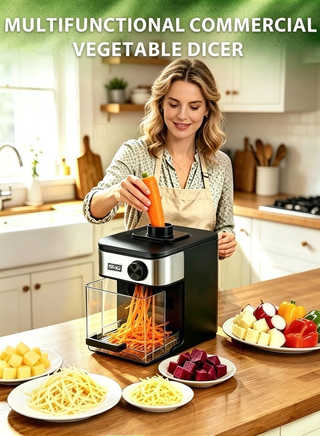 DSP 9-in-1 Electric Cheese Grater,800W Vegetable Chopper & Slicer with 1.83L Food Storage Container,Electric Salad Machine for Fruits, Vegetables, Cheeses,Food Processor with 8 Blades Set,Scraper & Food Pusher,KM5077 - Image 4