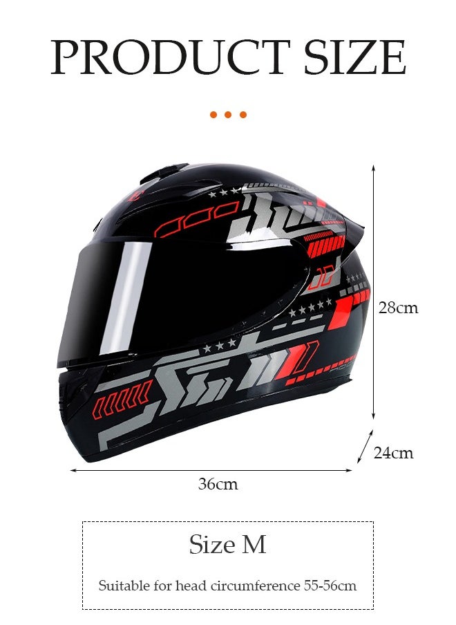 DUNISO Full face motorcycle helmet, lightweight crash resistant motorcycle helmet, all season cool riding helmet，cycling helmet with black lenses, breathable lining, suitable for both men and women，suitable for riding recreational activities（M）  - Image 2