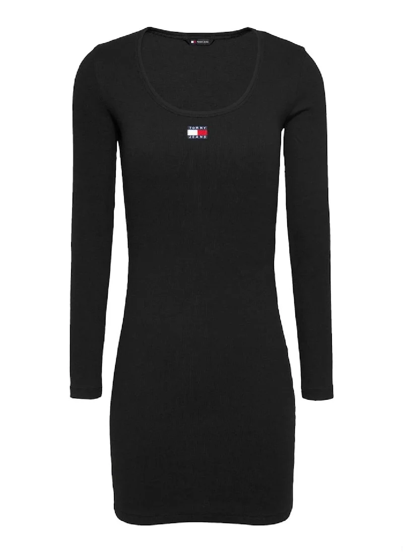 TOMMY JEANS Women's Badge Bodycon Dress - Cotton, Black