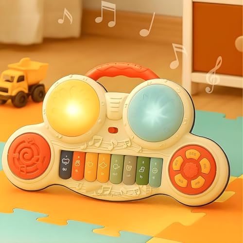 Countrylink Drum Keyboard Musical Toys with Flashing Lights, Animal Sounds and Songs, Multi Color - Image 1