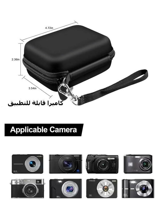 Camera bag and accessory case for CAMKORY/Kodak Pixpro/VAHOIALD/Sony DSCW800/830/Canon PowerShot 180/190 cameras (camera and accessories not included) - Black - Image 5