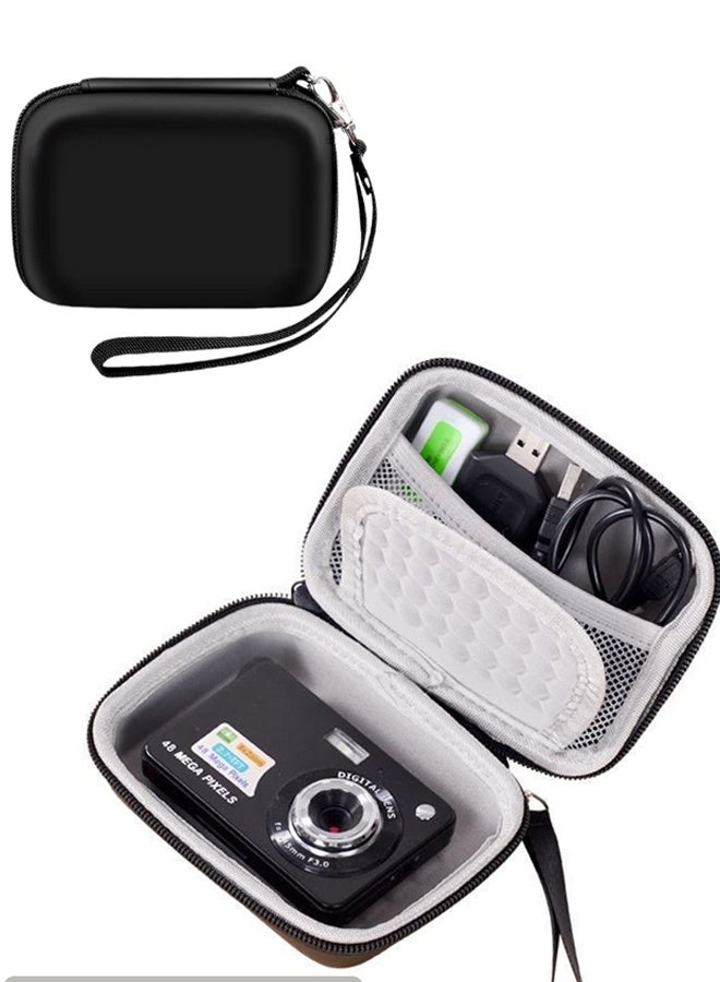Camera bag and accessory case for CAMKORY/Kodak Pixpro/VAHOIALD/Sony DSCW800/830/Canon PowerShot 180/190 cameras (camera and accessories not included) - Black - Image 1