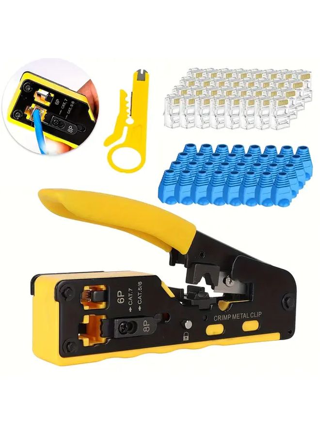 RJ45 Crimping Tool Professional Crimper For Cat6 Cat5 Cat5e Set B With Replacement Blade - Image 1