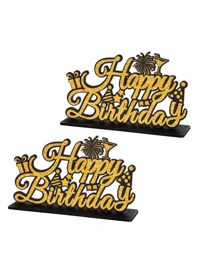 TONIFUL - Letter Happy Birthday Sign Centerpieces For Table Birthday Party Supplies Birthday Favor Decoration For 30Th 40Th 50Th 60Th 70Th 80Th 90Th 100Th Birthday Table Decoration - Image 1