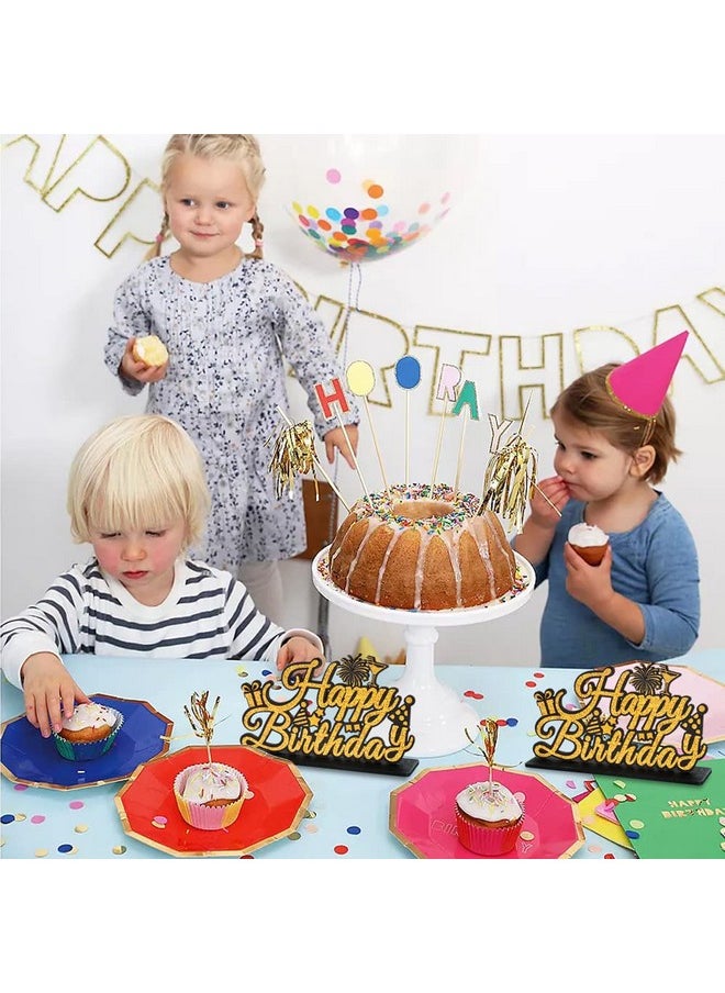 TONIFUL - Letter Happy Birthday Sign Centerpieces For Table Birthday Party Supplies Birthday Favor Decoration For 30Th 40Th 50Th 60Th 70Th 80Th 90Th 100Th Birthday Table Decoration - Image 1