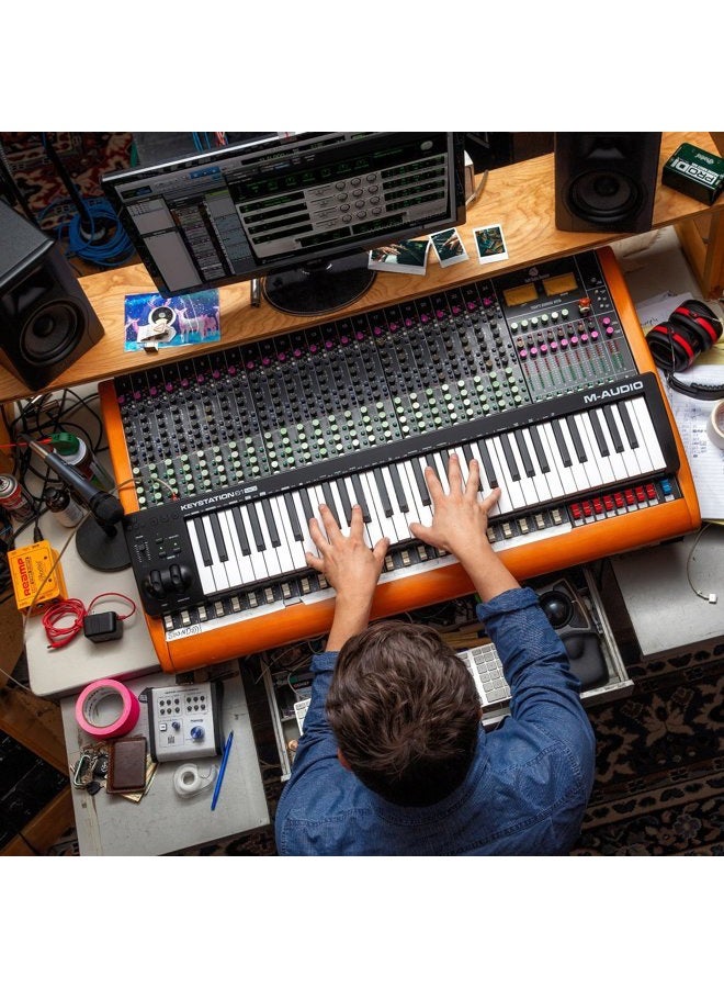 M-Audio Keystation 61 Mk3 | Compact Semi-Weighted 61-Key Usb-Powered Midi Keyboard Controller With Assignable Controls, Pitch / Modulation Wheels And Software Production Suite Included - Image 2