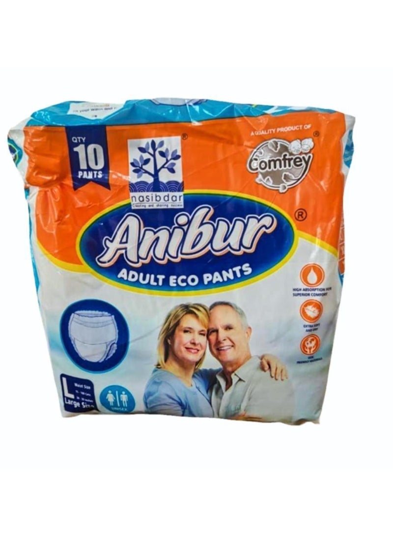 Comfrey Anibur adult Eco Diaper pants LARGE 10 Pieces