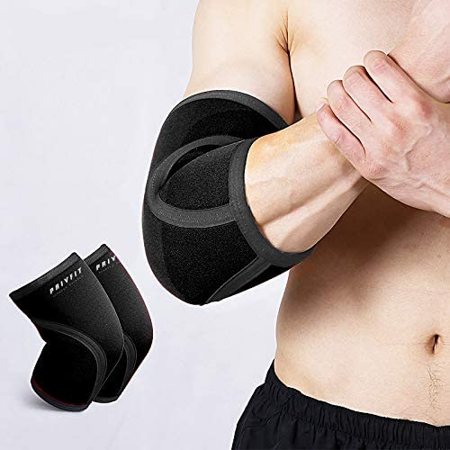PRIVFIT 7mm Elbow Sleeves Support & Compression for Weightlifting, Powerlifting, Cross Training & Tennis - Image 4