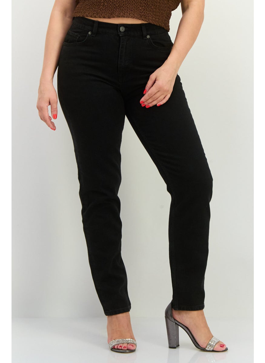 SELECTED FEMME - Women Slim Fit High Waist Searchable Denim, Black - Image 1