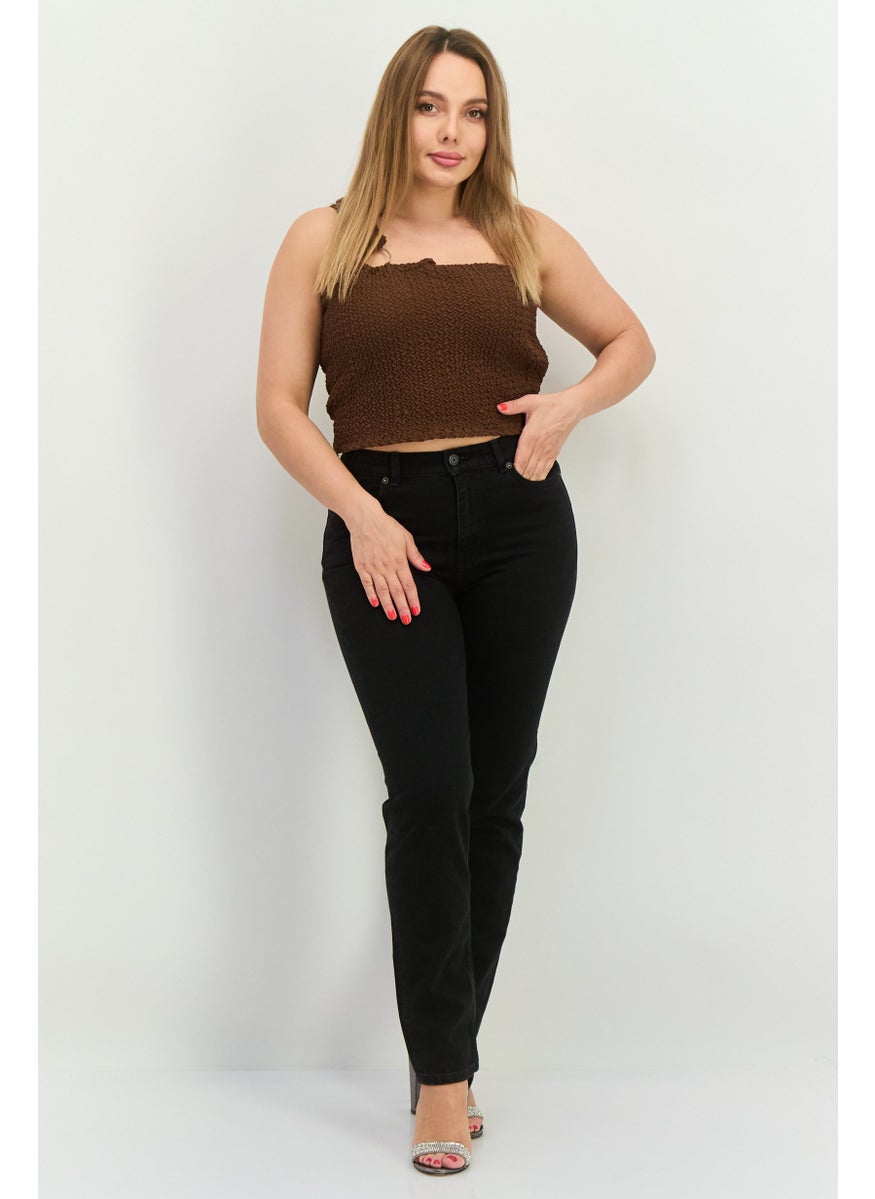 SELECTED FEMME - Women Slim Fit High Waist Searchable Denim, Black - Image 1