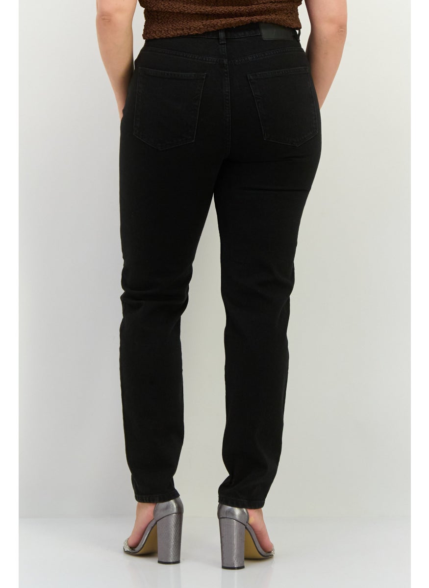 SELECTED FEMME - Women Slim Fit High Waist Searchable Denim, Black - Image 1