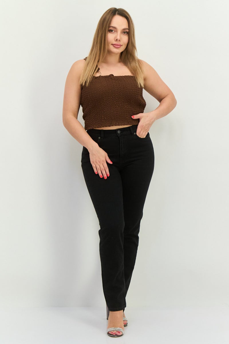 Selected Femme Women Slim Fit High Waist Searchable Denim, Black - Image 4