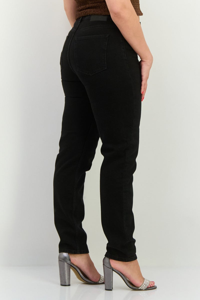 Selected Femme Women Slim Fit High Waist Searchable Denim, Black - Image 2