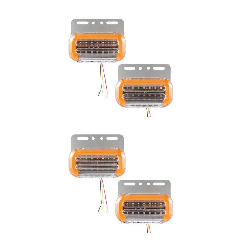 🏠 مجموعة 4 أضواء جانبية للسيارة بتقنية LED ساطعة مناسبة للسائقين في حركة المرور الكثيفة بلون أصفر وقشرة ABS متينة - Image 1